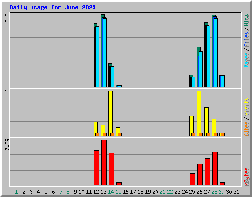 Daily usage for June 2025