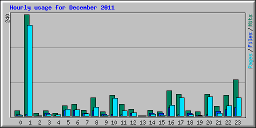 Hourly usage for December 2011