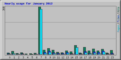 Hourly usage for January 2012