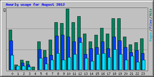 Hourly usage for August 2012