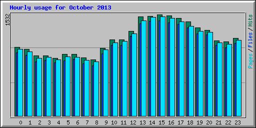 Hourly usage for October 2013