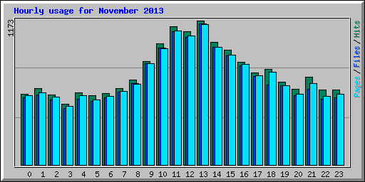 Hourly usage for November 2013