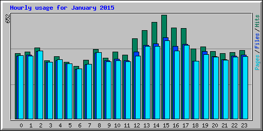 Hourly usage for January 2015