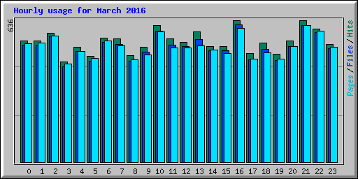 Hourly usage for March 2016