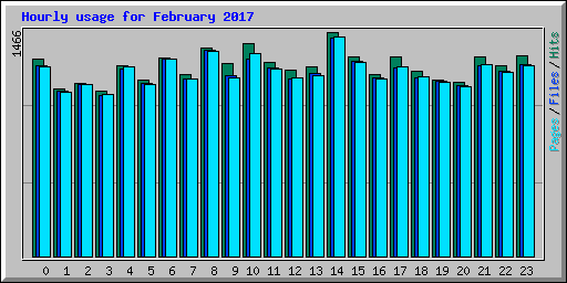 Hourly usage for February 2017