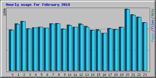 Hourly usage for February 2019