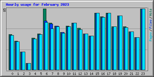 Hourly usage for February 2023