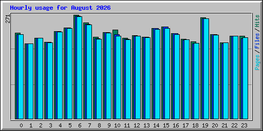 Hourly usage for August 2026